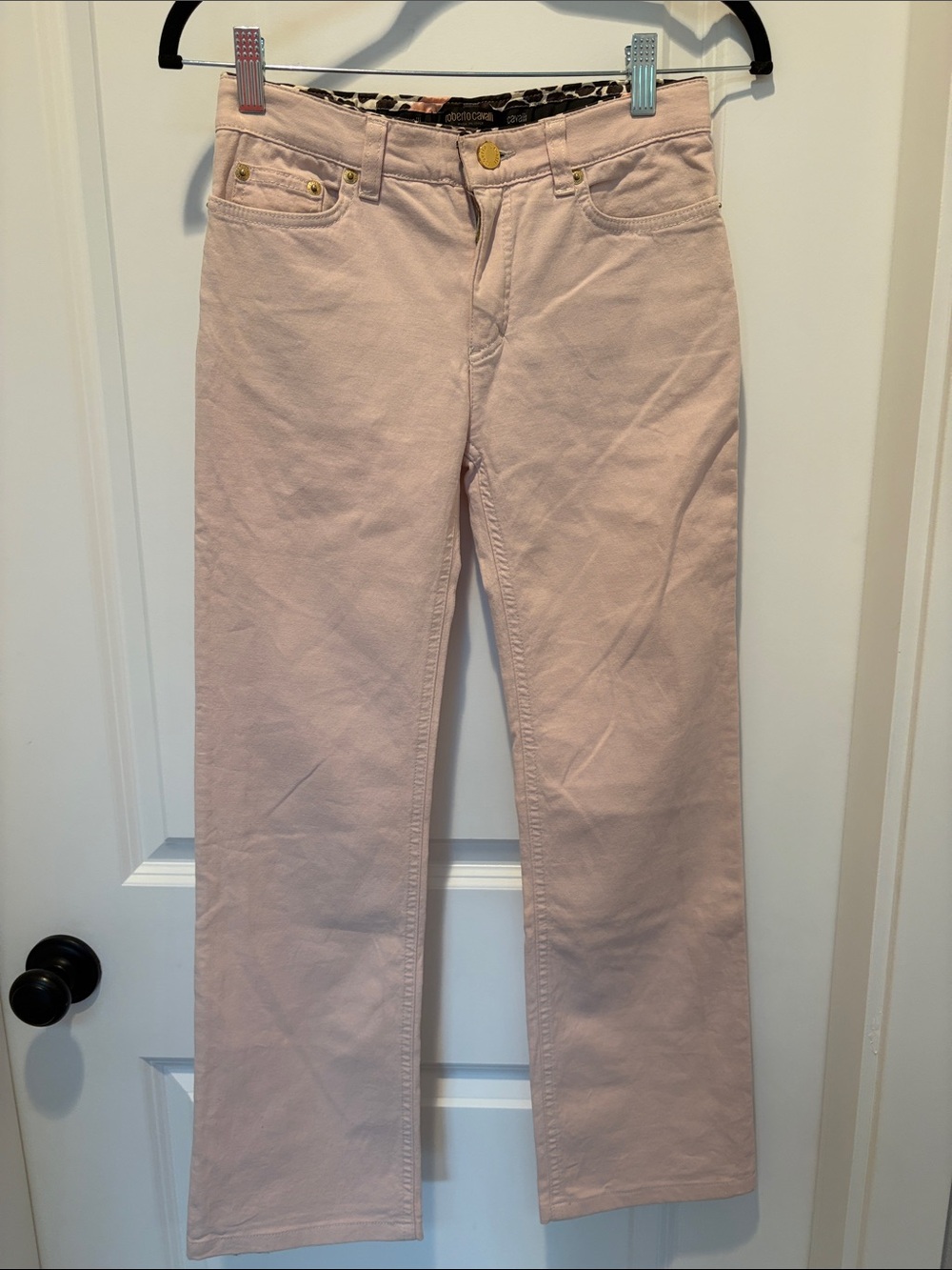 Roberto Cavalli Straight-Leg Jeans in Pale Pink